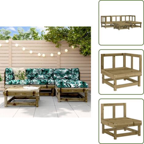 Mobili in legno - vidaXL Set Salotto da Giardino 5 pz in Legno Impregnato di Pino - Design modulare