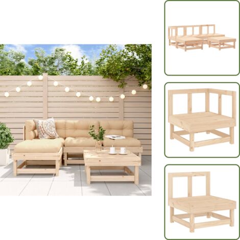 Mobili in legno - vidaXL Set Salotto da Giardino 5 pz in Legno Massello di Pino - Design modulare
