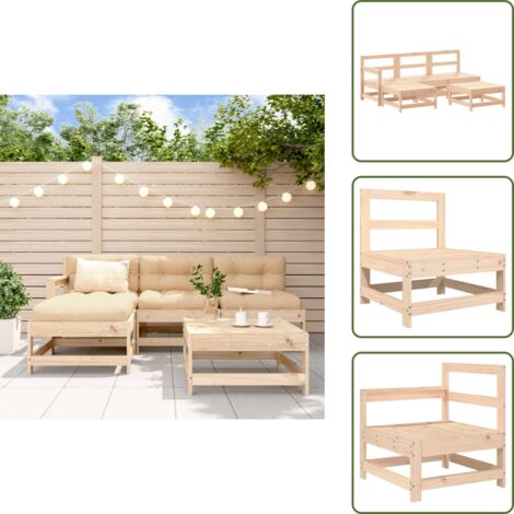 Mobili in legno - vidaXL Set Salotto da Giardino 5 pz in Legno Massello di Pino - Design modulare