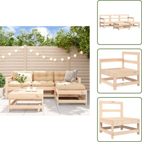 Mobili in legno - vidaXL Set Salotto da Giardino 5 pz in Legno Massello di Pino - Design modulare
