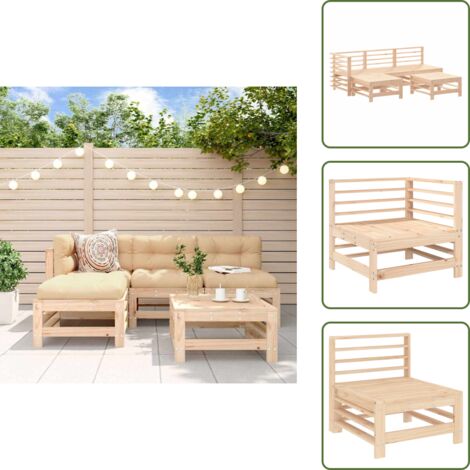 Mobili in legno - vidaXL Set Salotto da Giardino 5 pz in Legno Massello di Pino - Design rustico