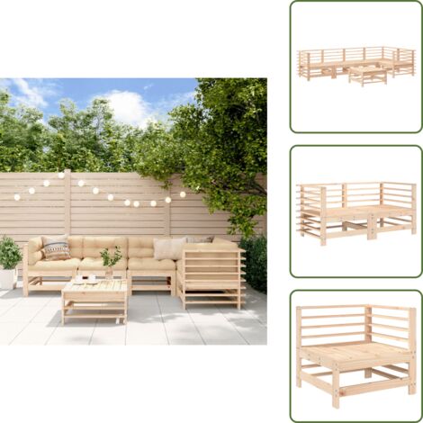 Mobili in legno - vidaXL Set Salotto da Giardino 6 pz in Legno Massello di Pino - Design da giardino