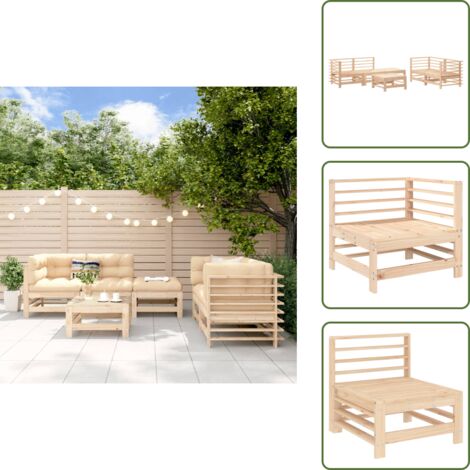 Mobili in legno - vidaXL Set Salotto da Giardino 6 pz in Legno Massello di Pino - Design da giardino