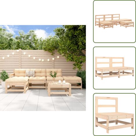 Mobili in legno - vidaXL Set Salotto da Giardino 6 pz in Legno Massello di Pino - Design modulare