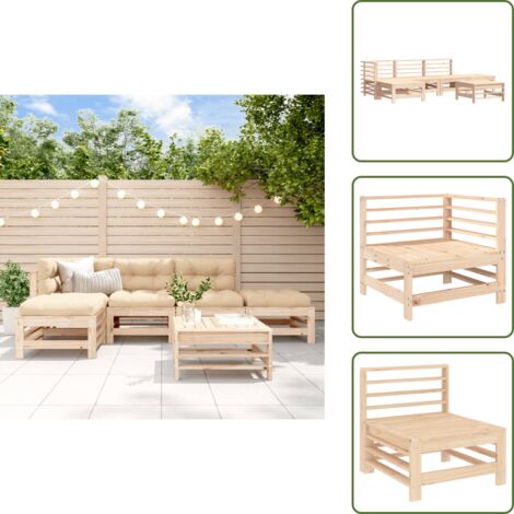 Mobili in legno - vidaXL Set Salotto da Giardino 6 pz in Legno Massello di Pino - Design rustico