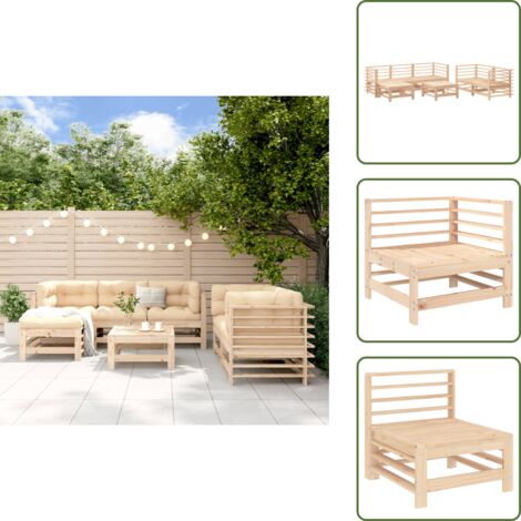 Mobili in legno - vidaXL Set Salotto da Giardino 7 pz in Legno Massello di Pino - Design modulare
