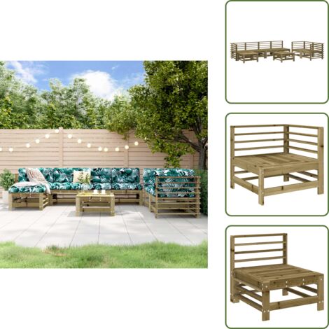 Mobili in legno - vidaXL Set Salotto da Giardino 8 pz in Legno Impregnato di Pino - Design modulare