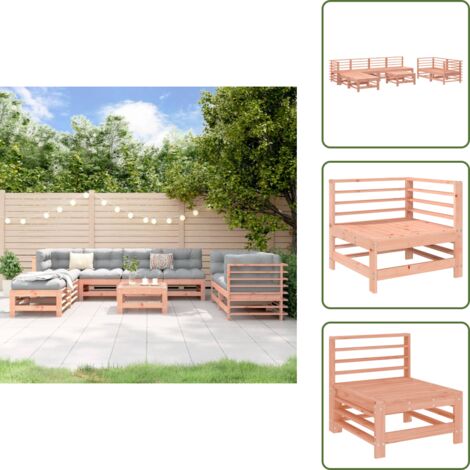 Mobili in legno - vidaXL Set Salotto da Giardino 9 pz in Legno Massello di Douglas - Design modulare