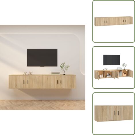 Mobili moderni - vidaXL Mobili Porta TV a Parete 2 pz Rovere Sonoma 100x34,5x40 cm - Arredamento moderno