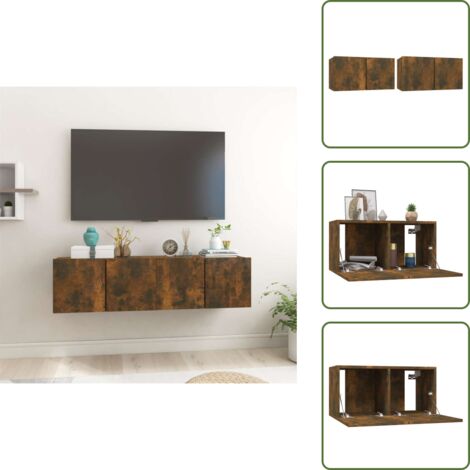 Mobili moderni - vidaXL Mobili Porta TV Pensili 2 pz Rovere Fumo 60x30x30 cm - Mobili per soggiorno