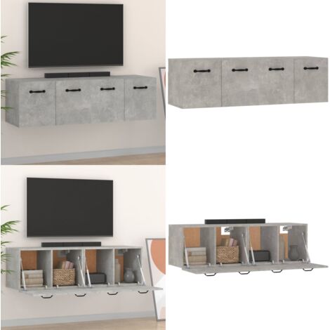Mobili Parete 2 pz Grigio Cemento 80x35x36,5 cm in Multistrato - Mobili a parete - Armadietto in legno multistrato