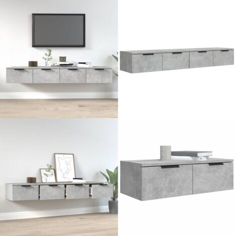 Mobili Pensili 2 pz Grigio Cemento 68x30x20cm Legno Multistrato - Armadietti da parete - Mobili da parete