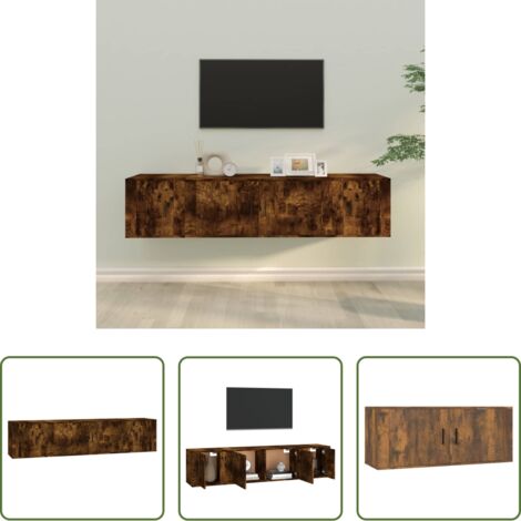 Mobili per TV -  Set Mobili Porta TV 3 pz Rovere Fumo in Legno Multistrato