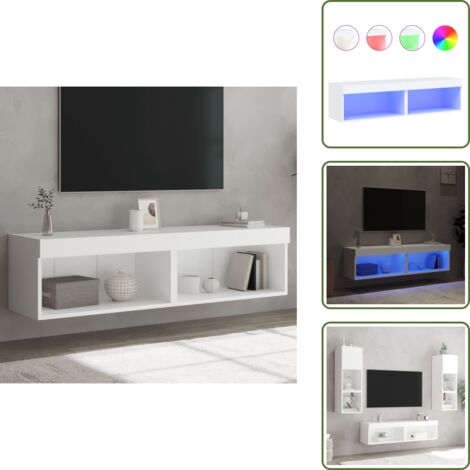 Mobili per TV - vidaXL Mobili TV con Luci LED 2pz Bianchi 60x30x30 cm - Mobili porta TV