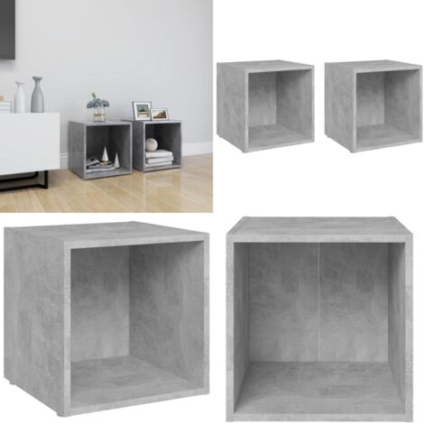 Mobili Porta TV 2pz Grigio Cemento 37x35x37cm Legno Multistrato - Armadi hi-fi - Mobili tv