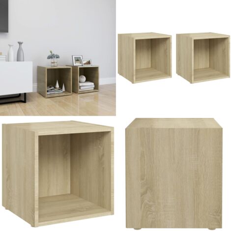 Mobili Porta TV 2pz Rovere Sonoma 37x35x37 cm Legno Multistrato - Armadi hi-fi - Mobili tv