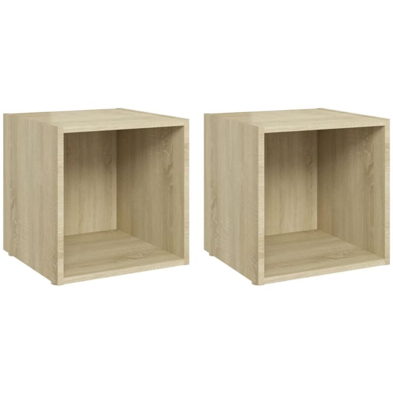 Mobili Porta tv 2pz Rovere Sonoma 37x35x37 cm Legno Multistrato vidaXL - Marrone