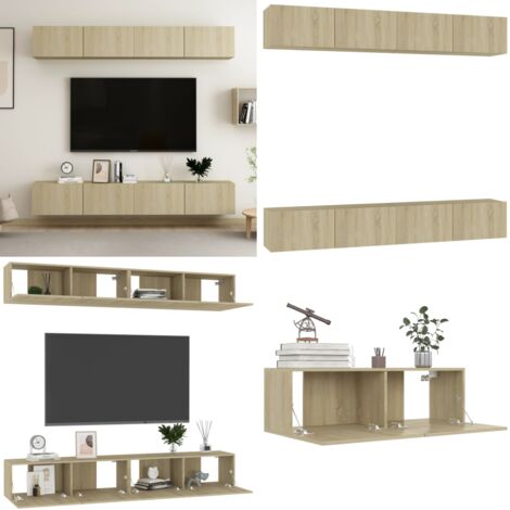 Mobili Porta TV 4pz Rovere Sonoma 100x30x30cm Legno Multistrato - Armadietto tv - Supporto tv