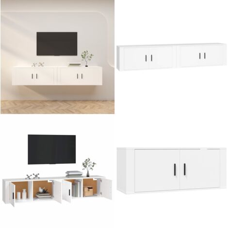 Mobili Porta TV a Parete 2 pz Bianco 100x34,5x40 cm - TV a parete - Mobili moderni