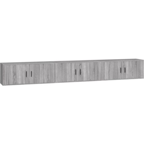 Mobili Porta TV a Parete 3 pz Grigio Sonoma 100x34,5x40 cm vidaXL