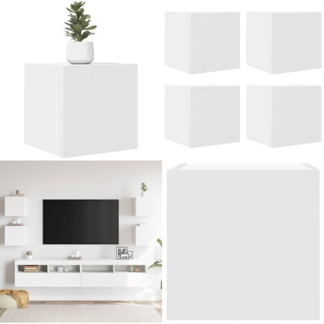 Mobili Porta TV a Parete 4pz Bianchi 30,5x30x30 cm - Supporto tv - Armadio tv