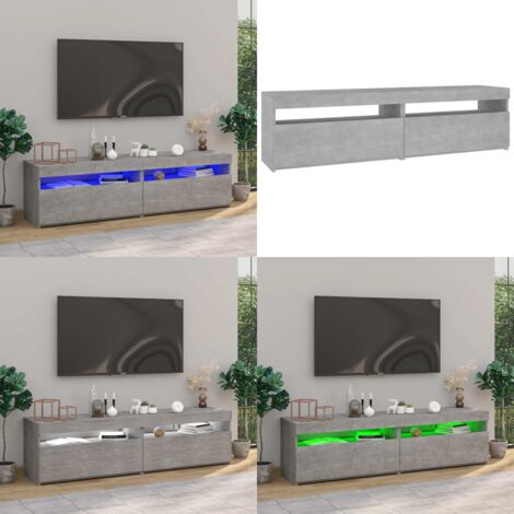 Mobili Porta TV con Luci LED 2 pz Grigio Cemento 75x35x40 cm - Luci LED - Arredamento moderno