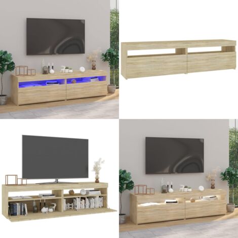 Mobili Porta TV con Luci LED 2 pz Rovere Sonoma 75x35x40 cm - Luci LED - Arredamento moderno