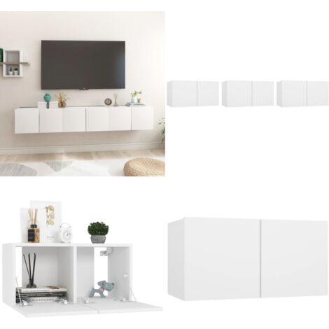 Mobili Porta TV Pensili 3pz Bianchi 60x30x30 cm - Set di mobili TV - Mobili porta TV