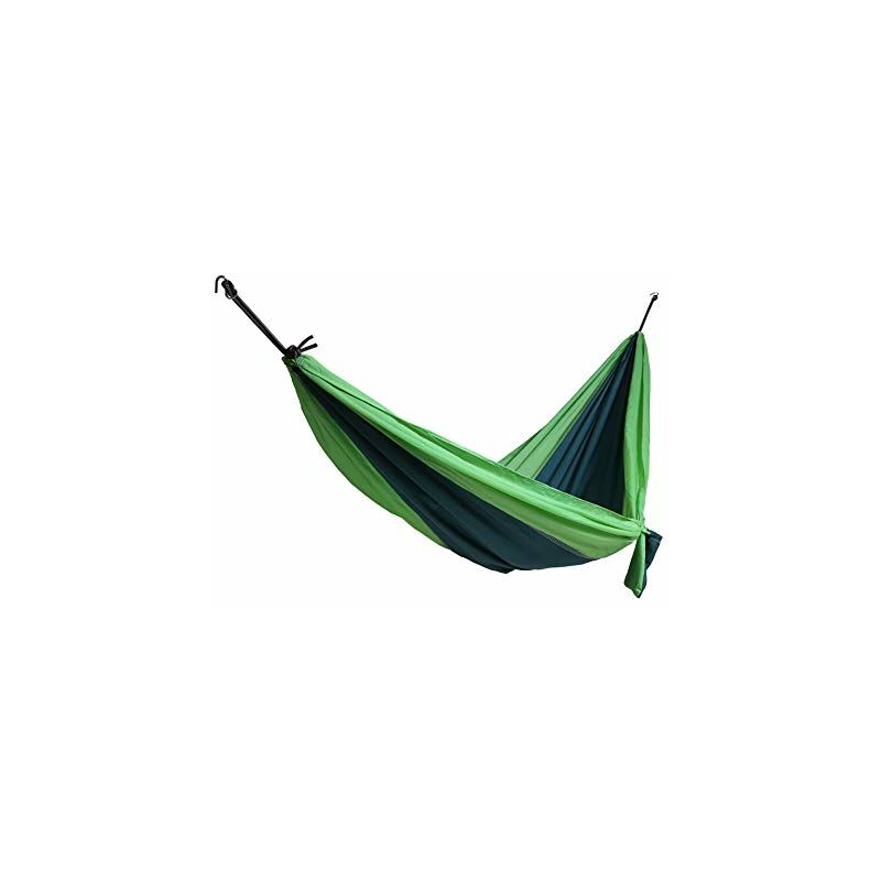 Rebecca Mobili Amaca Outdoor Verde Nylon Carico 120 kg Giardino Campeggio Escursionismo Ultraleggera Sacchetto Kit di Fissaggio L 275 x D 136 cm