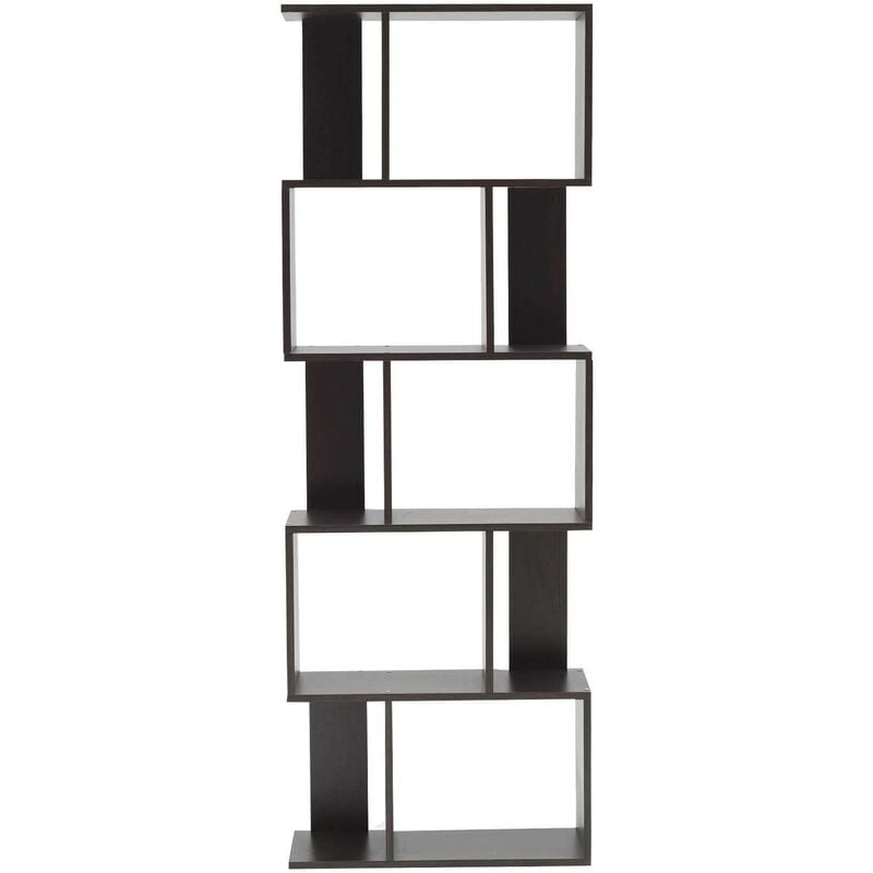 Mobili Rebecca - Rebecca Mobili Etagère Bibliothèque Bois 5 Etagères Marron Wengè 172,5x60x24,5