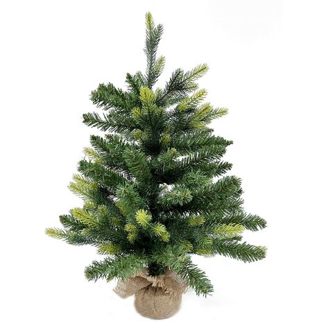 Mobili Rebecca – Sapin de Noël artificiel vert 60 cm – 80 branches en PVC – Base en ciment – Pour espaces réduits et décoration personnalisée