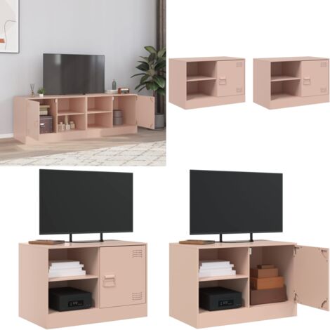 Mobili TV 2 pz Rosso 67x39x44 cm in Acciaio - TV stand - Stand TV