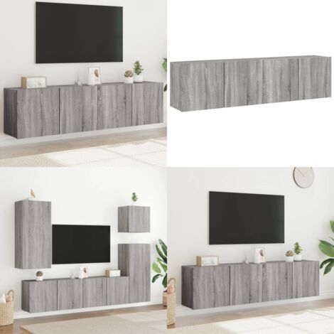Mobili TV a Parete 2pz Grigio Sonoma 80x30x41 cm - Mobile TV - Armadio TV