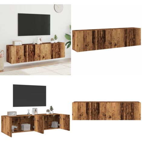 Mobili TV a Parete 2pz Legno Antico 80x30x41 cm - Mobile TV - Armadio TV