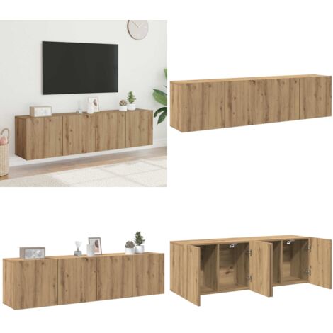 Mobili TV a Parete 2pz Rovere Artigianale 80x30x41 cm - Mobile TV - Armadio TV