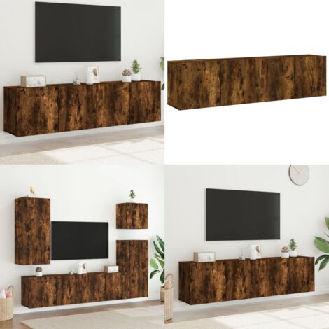 Mobili TV a Parete 2pz Rovere Fumo 80x30x41 cm - Mobile TV - Armadio TV