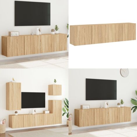 Mobili TV a Parete 2pz Rovere Sonoma 80x30x41 cm - Mobile TV - Armadio TV