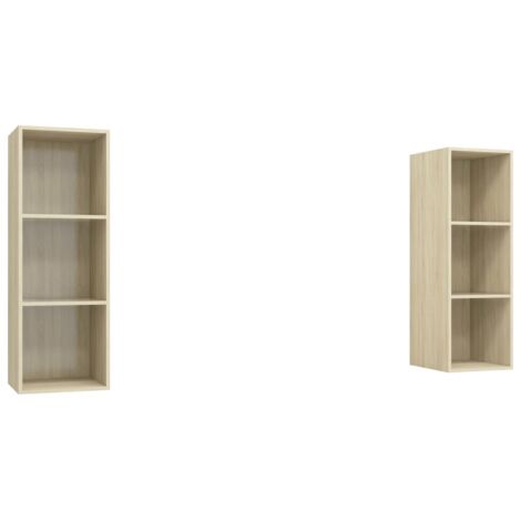 Mobili TV a parete mensola multimediale credenza TV sala da pranzo soggiorno camera da letto 2 pezzi rovere Sonoma legno ingegnerizzato marrone 020029004