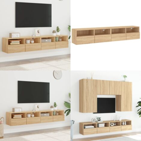 Mobili TV Parete 2pz Rovere Sonoma 80x30x30cm Legno Multistrato - Mobili TV - Armadi TV