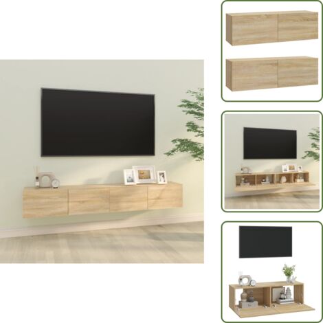 Mobili TV per casa - vidaXL Mobili TV Muro 2pz Rovere Sonoma 100x30x30 cm Legno Multistrato - Mobili TV in legno