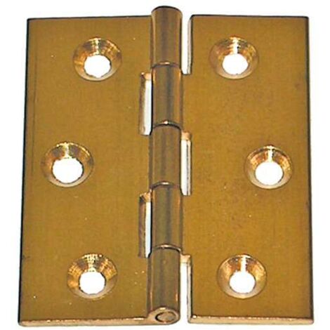 MOBILIA - 2 CERNIERE FRESATE PIANE IN OTTONE 30X30MM