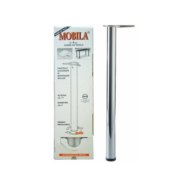 Set gambe tavolo nere 60x710 pezzi 4 - masidef