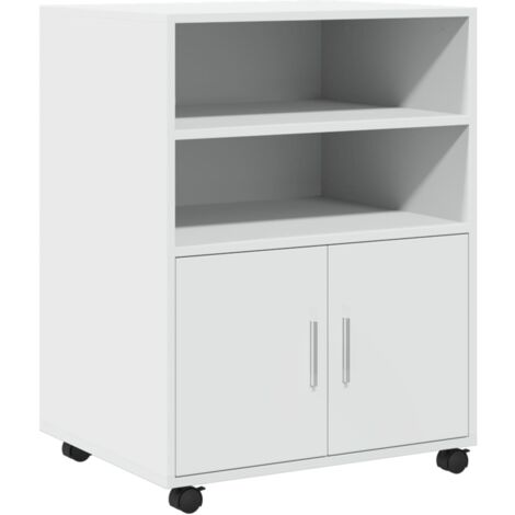 Mobiliario de oficina con ruedas mueble de oficina 60 x 48 x 81 cm en madera contrachapada blanca DEC024490