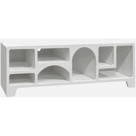 Mobilie TV organico effetto legno bianco, 160cm