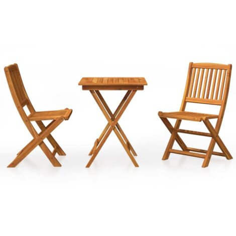 Mobilier à d ner de jardin pliable 3 pcs Bois d'acacia solide(104-numéroter Versailles