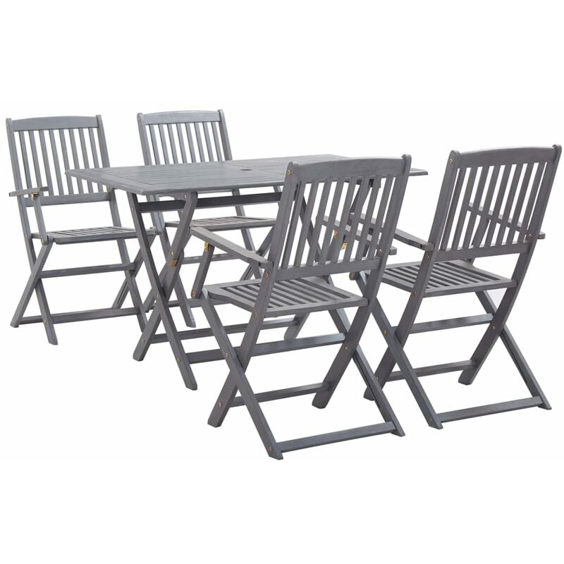 Vidaxl - Ensemble à manger de jardin 5 pcs Bois d'acacia massif Gris