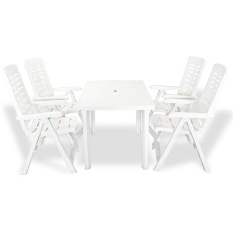 Salle à Manger d'Extérieur 9 pcs Mobilier Salon de Jardin Vert/Blanc vidaXL
