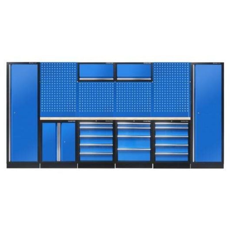 King Tony - Mobilier d'atelier complet (noir/bleu/bois) - 19 pièce