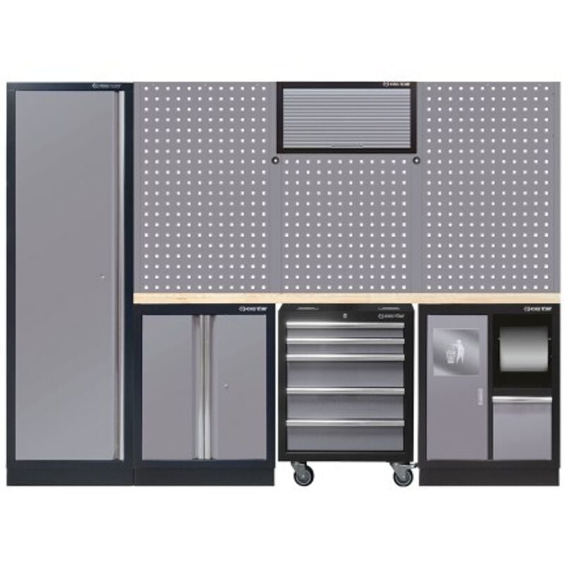 KING TONY - Mobilier d'atelier 3 meubles bas - gris