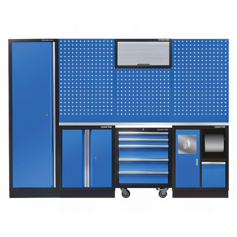 King Tony - Mobilier d'atelier complet Noir - Bleu - Inox - 13 pcs